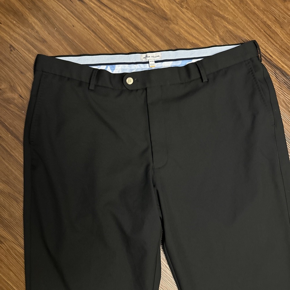 Peter Millar Mens Durham High Drape Performance Golf Pants 40x32 Black